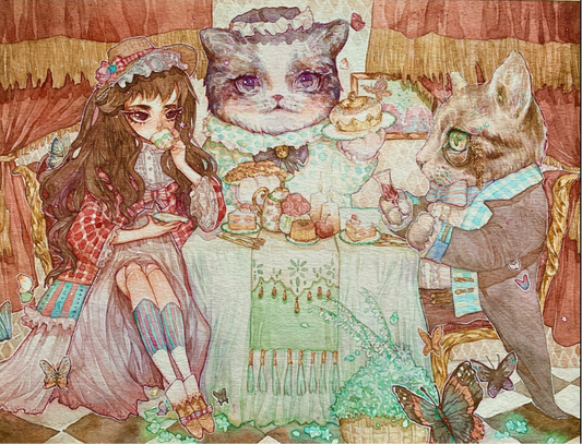 Original Watercolor Art Post Card (Size Around 6x8 inches)
