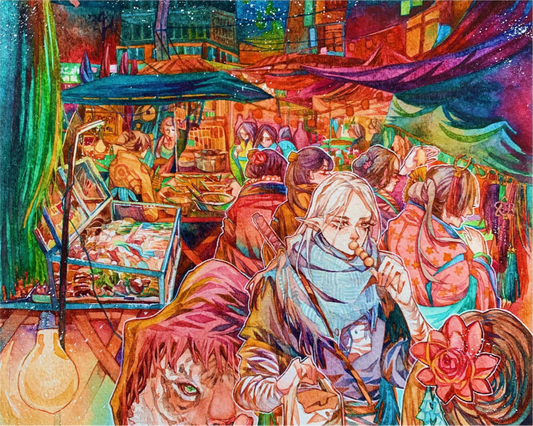 Original Watercolor Art Post Card (Size Around 6x8 inches)