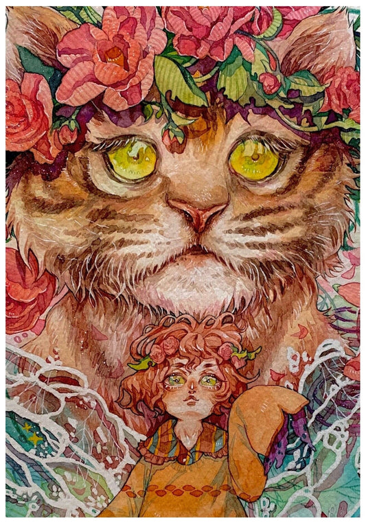 Original Watercolor Art Post Card (Size Around 6x8 inches)