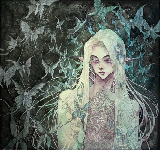 Big print-Original watercolor art print- Original Character (Size Around 12 x 13.7 Inches)