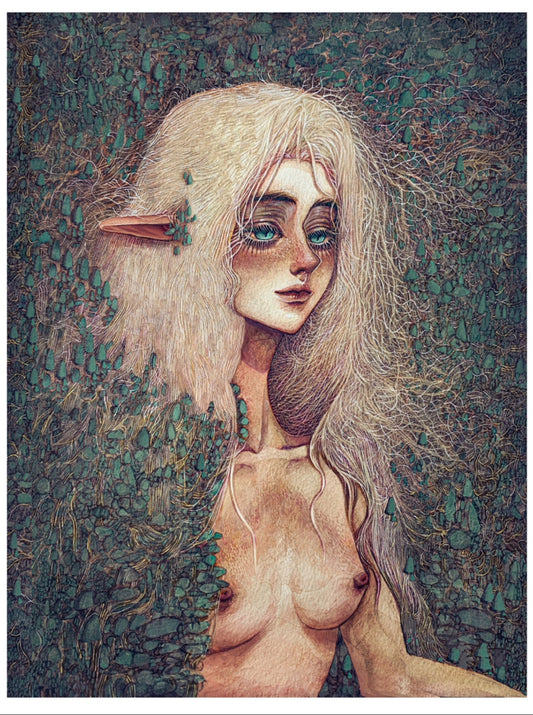 Original Watercolor Art Post Card (Size Around 6x8 inches)