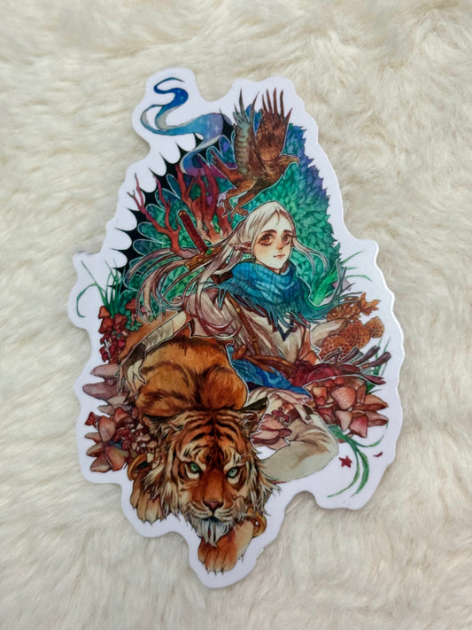 Original Sticker- Tiger and Elf (4 inches)