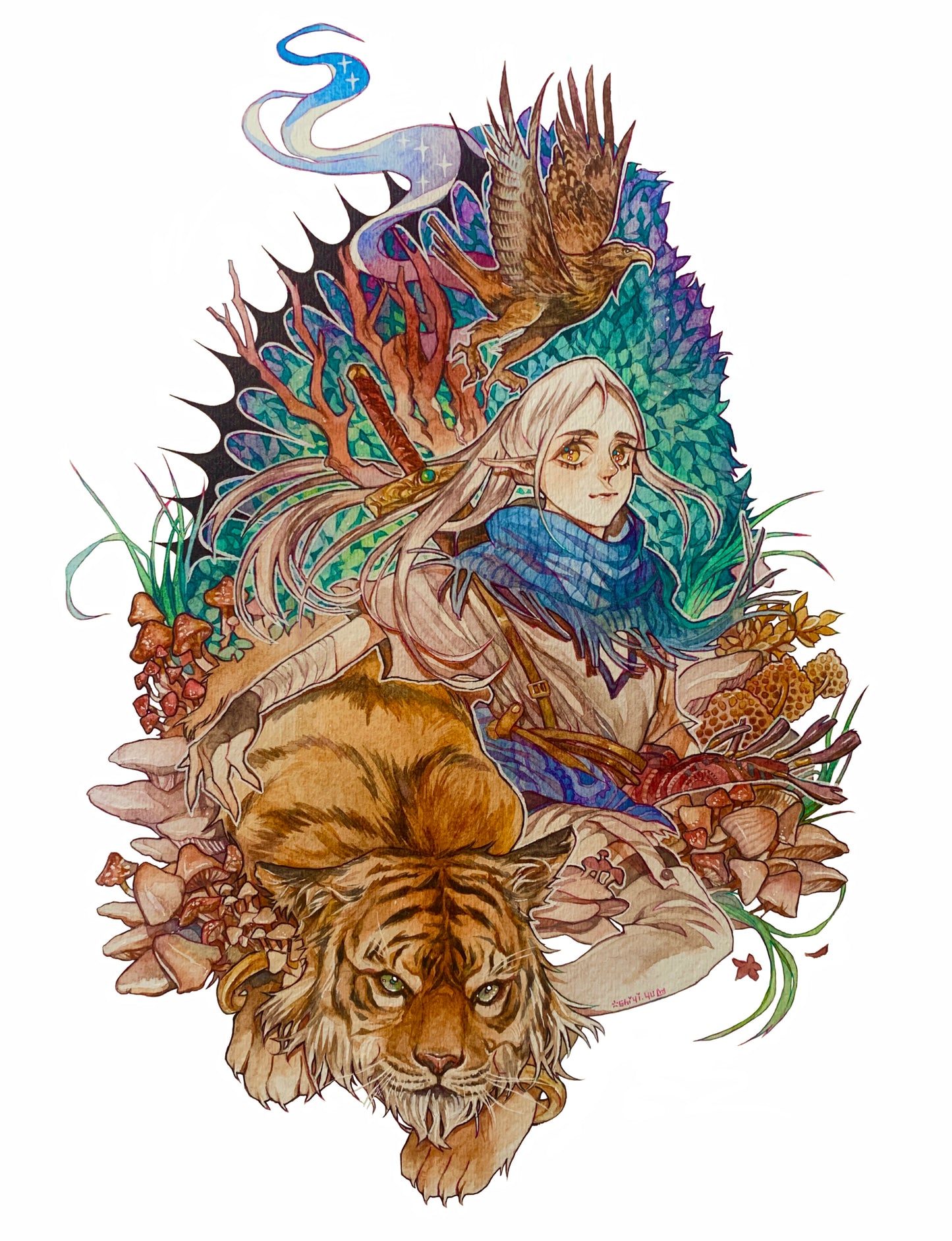 Tiger and Elf- My male oc (Post Card)