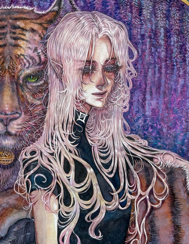 male silver hair elf oc